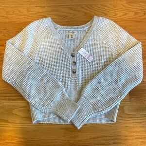 Light gray soft v-neck sweater